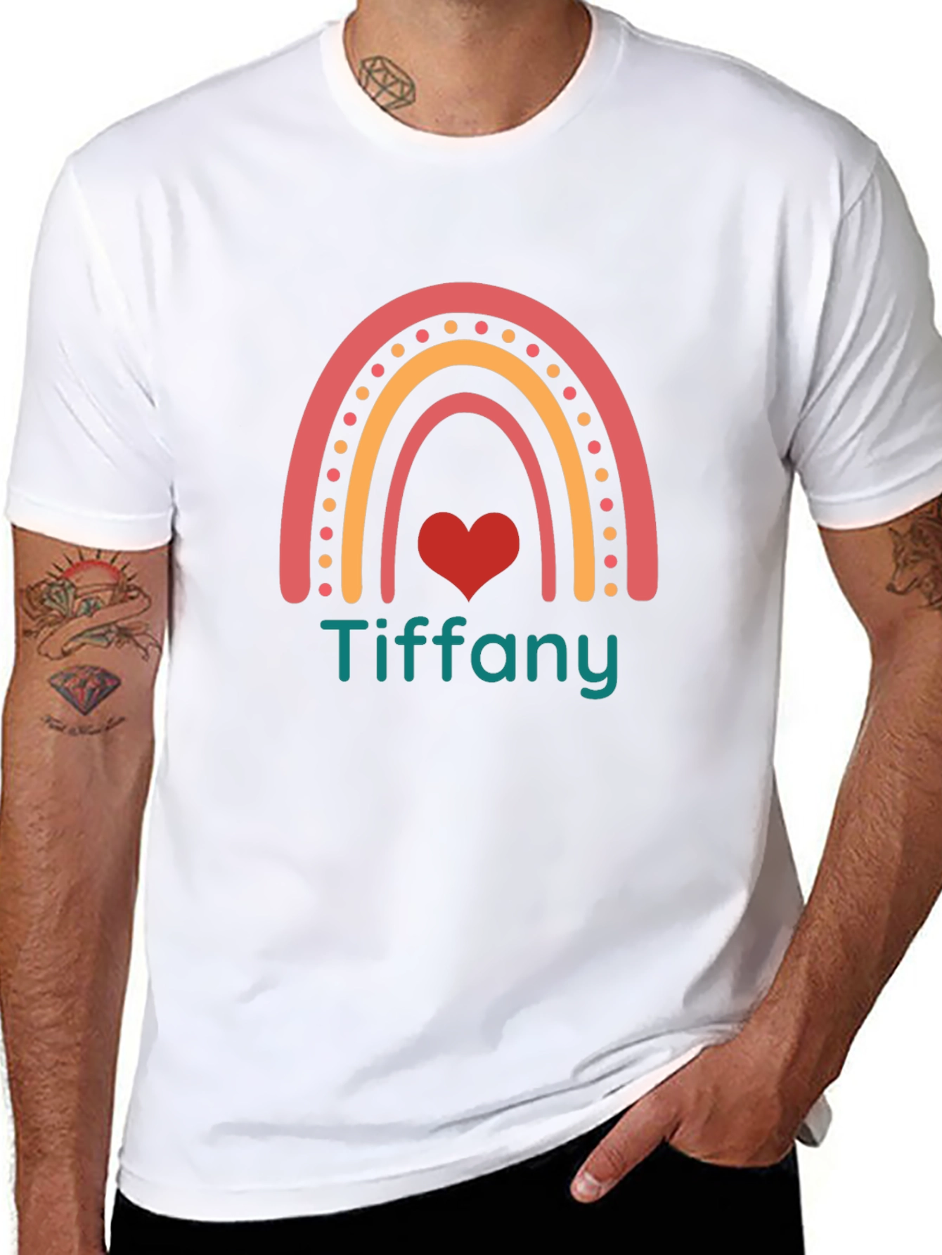 Rainbow Tiffany Heart Graphic Tee