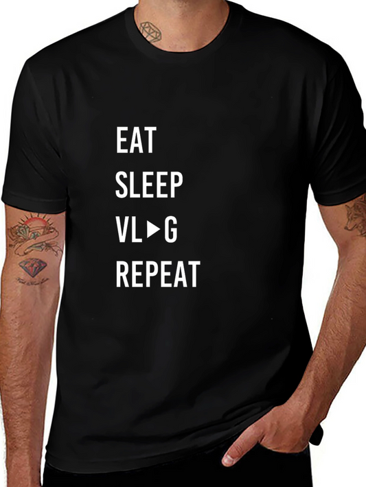 Eat Sleep Vlog Repeat Graphic T-Shirt