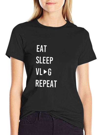Eat Sleep Vlog Repeat Graphic T-Shirt