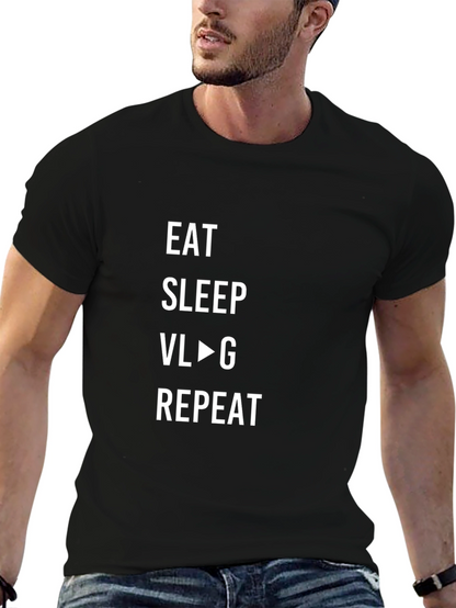 Eat Sleep Vlog Repeat Graphic T-Shirt
