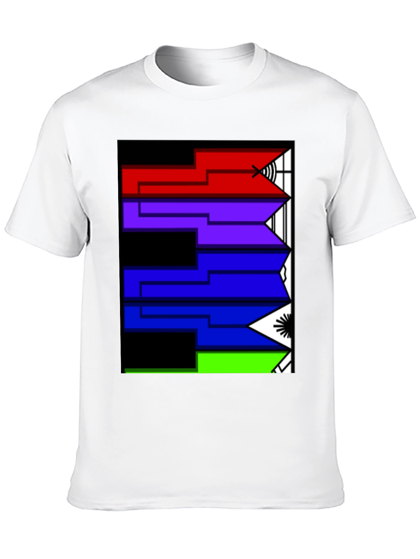 Geometric Arrow Design Black T-Shirt
