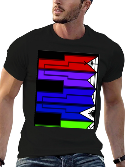 Geometric Arrow Design Black T-Shirt