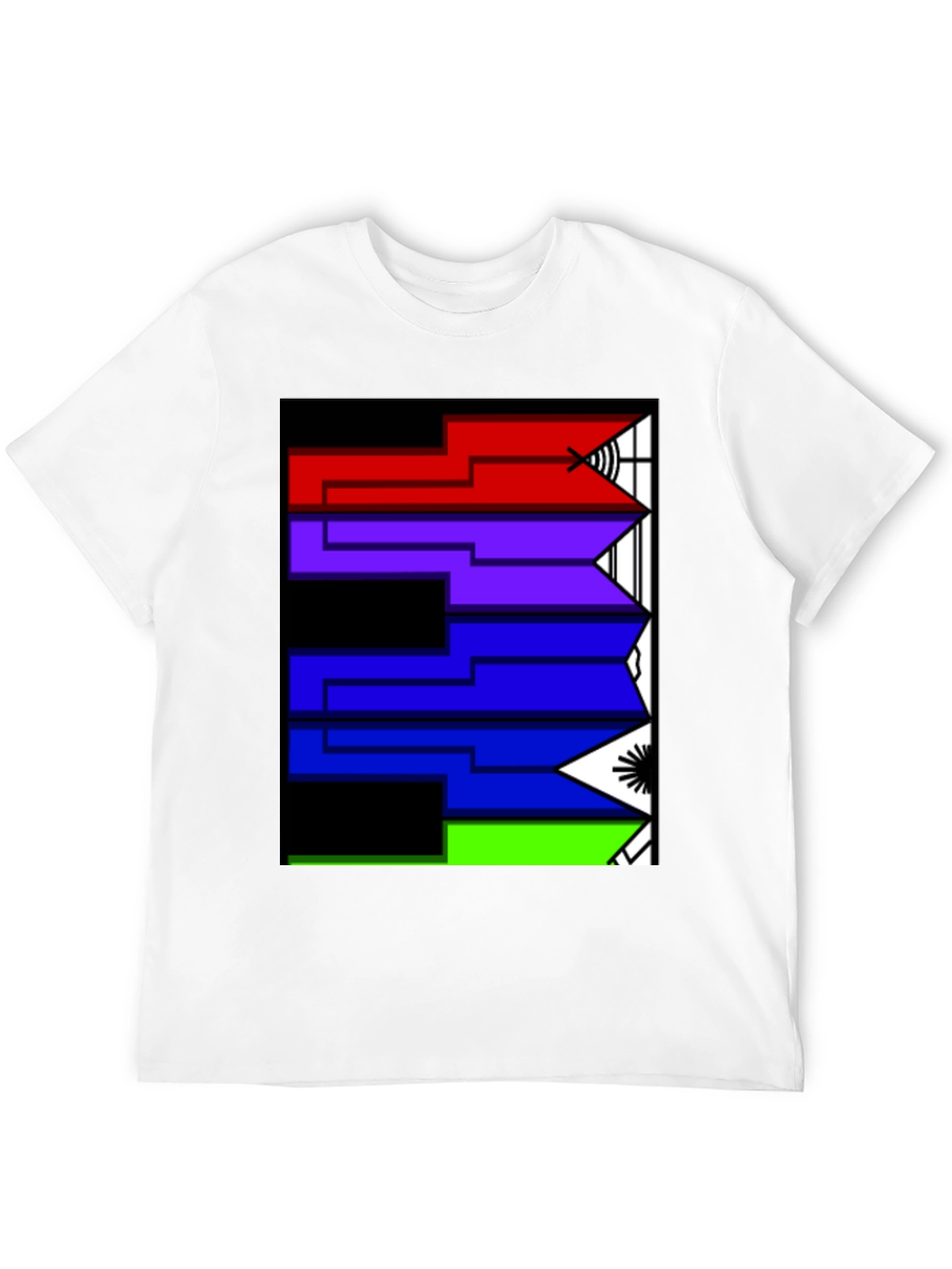 Geometric Arrow Design Black T-Shirt