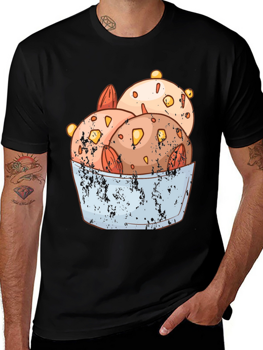 Ice Cream Bowl Graphic Tee - Black