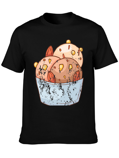 Ice Cream Bowl Graphic Tee - Black