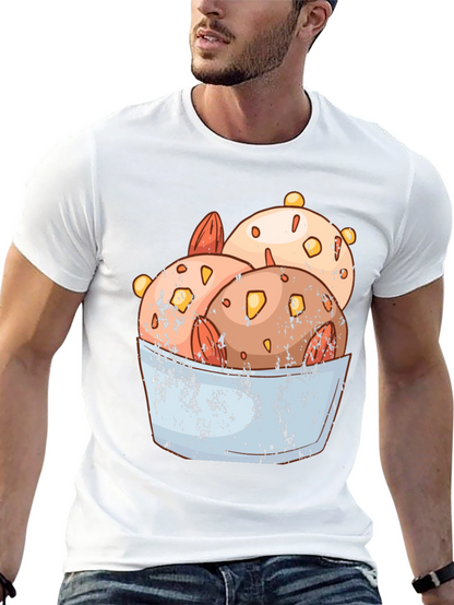 Ice Cream Bowl Graphic Tee - Black