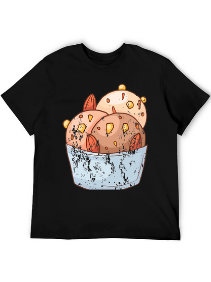 Ice Cream Bowl Graphic Tee - Black