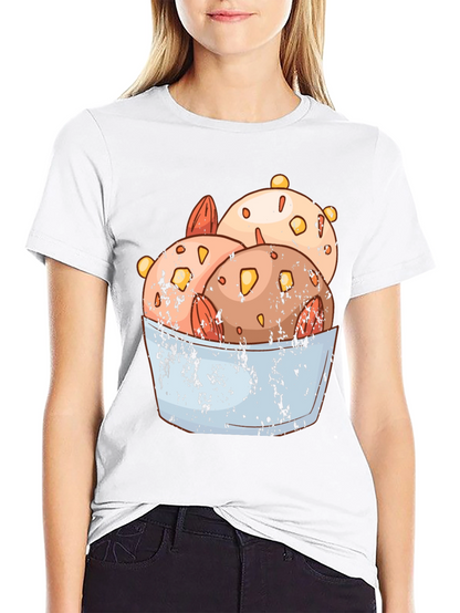 Ice Cream Bowl Graphic Tee - Black