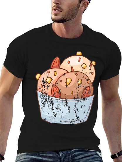 Ice Cream Bowl Graphic Tee - Black