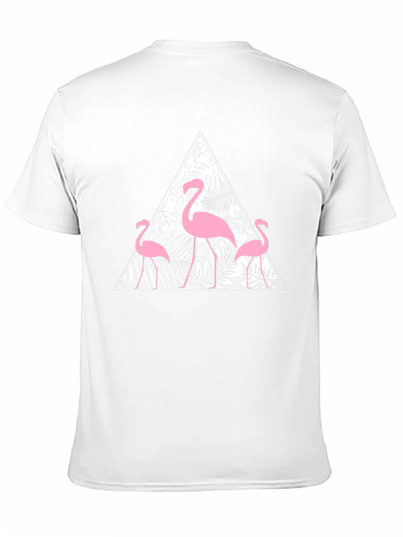 Black T-Shirt with Flamingo Triangle Design