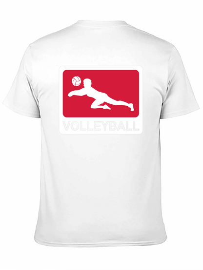 Volleyball Graphic Tee - Black Cotton Shirt