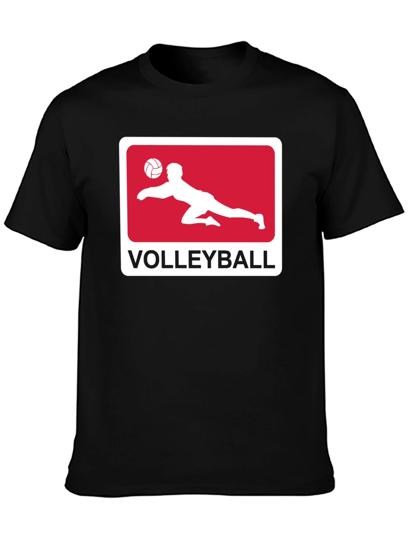 Volleyball Graphic Tee - Black Cotton Shirt