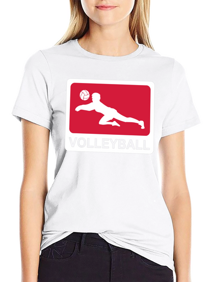 Volleyball Graphic Tee - Black Cotton Shirt