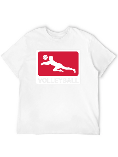Volleyball Graphic Tee - Black Cotton Shirt