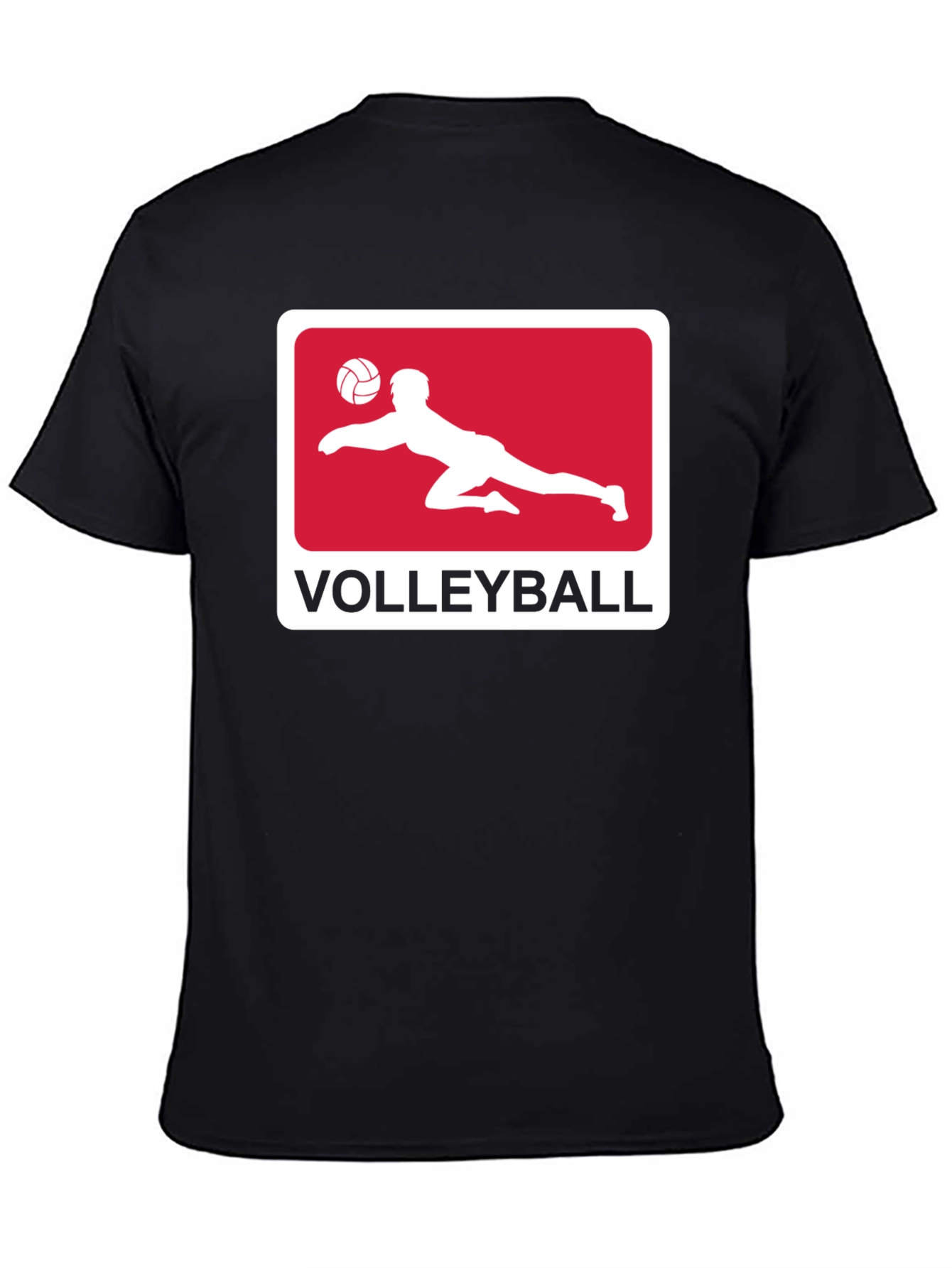 Volleyball Graphic Tee - Black Cotton Shirt