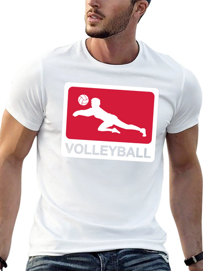 Volleyball Graphic Tee - Black Cotton Shirt