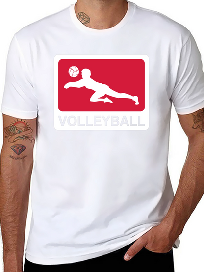 Volleyball Graphic Tee - Black Cotton Shirt