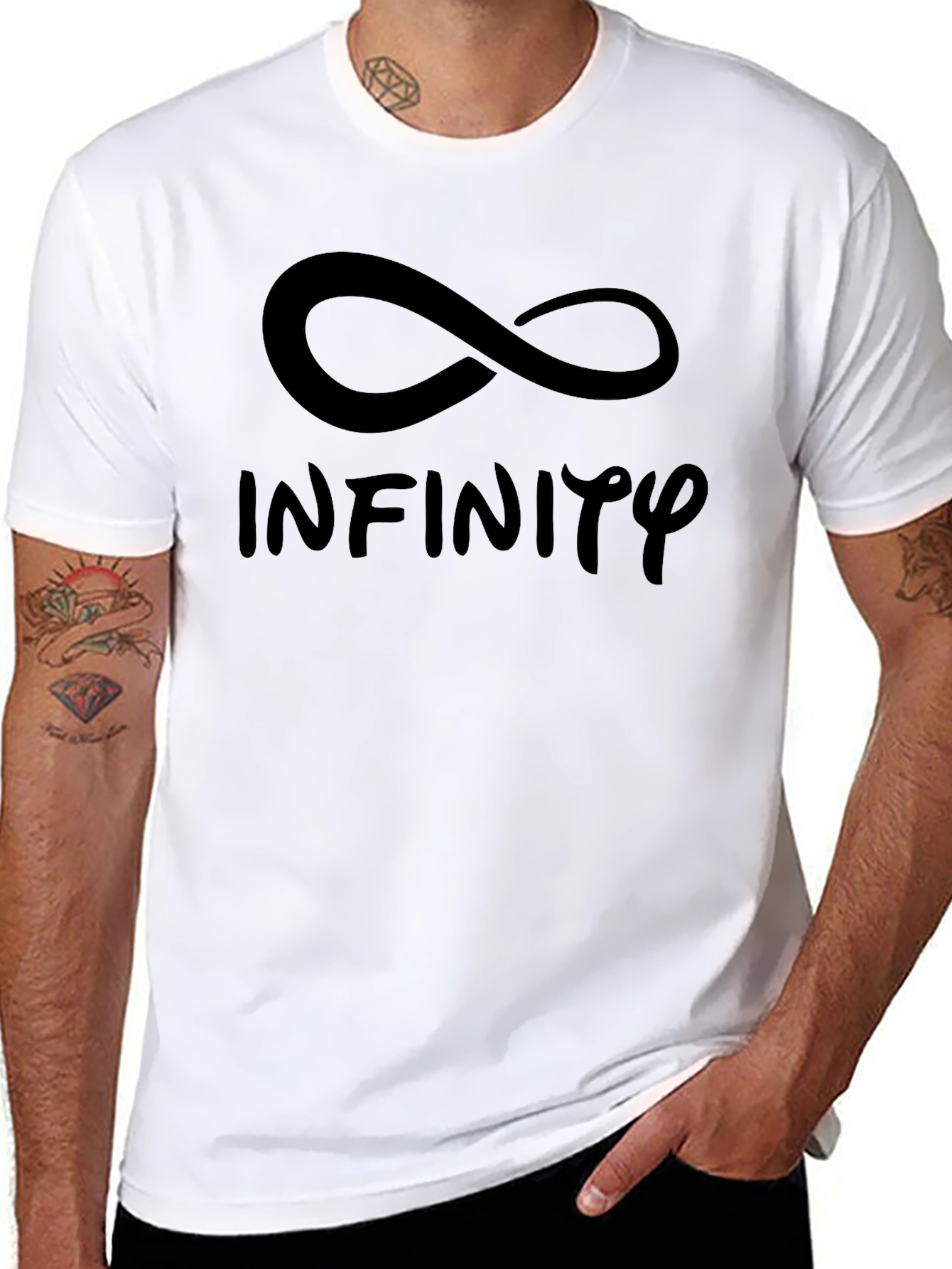 Infinity Symbol Graphic Black T-Shirt