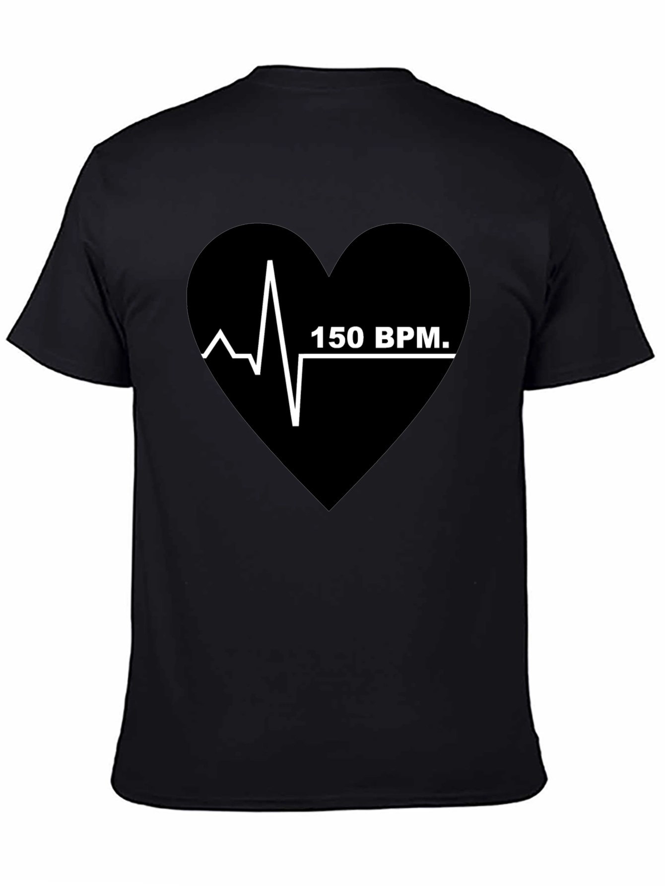 150 BPM Heartbeat T-Shirt - Black Graphic Tee