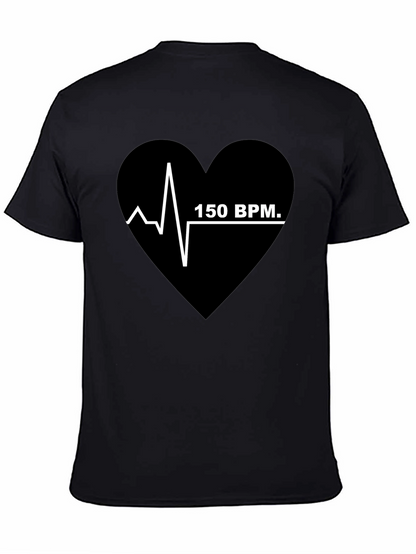 150 BPM Heartbeat T-Shirt - Black Graphic Tee