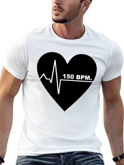 150 BPM Heartbeat T-Shirt - Black Graphic Tee