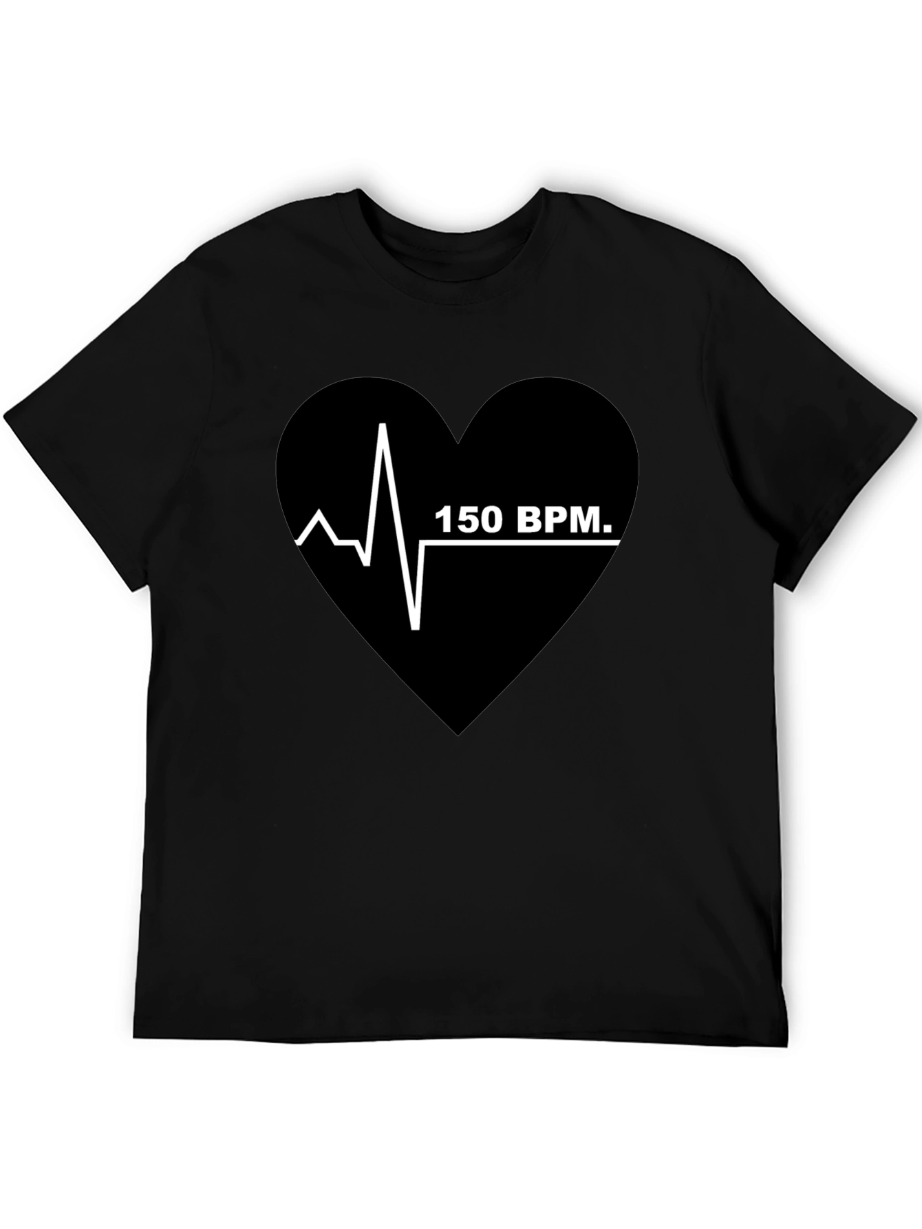150 BPM Heartbeat T-Shirt - Black Graphic Tee