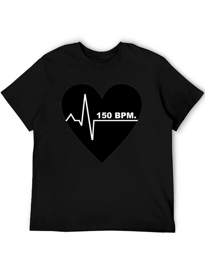 150 BPM Heartbeat T-Shirt - Black Graphic Tee