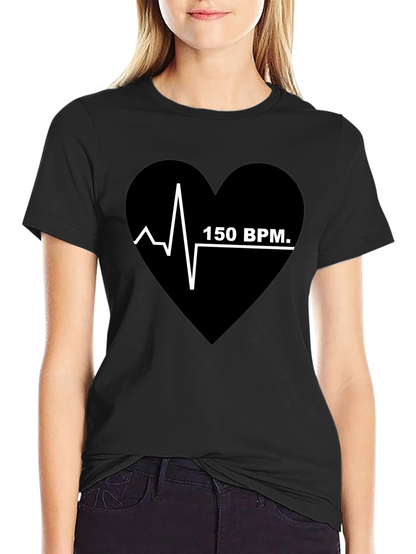 150 BPM Heartbeat T-Shirt - Black Graphic Tee