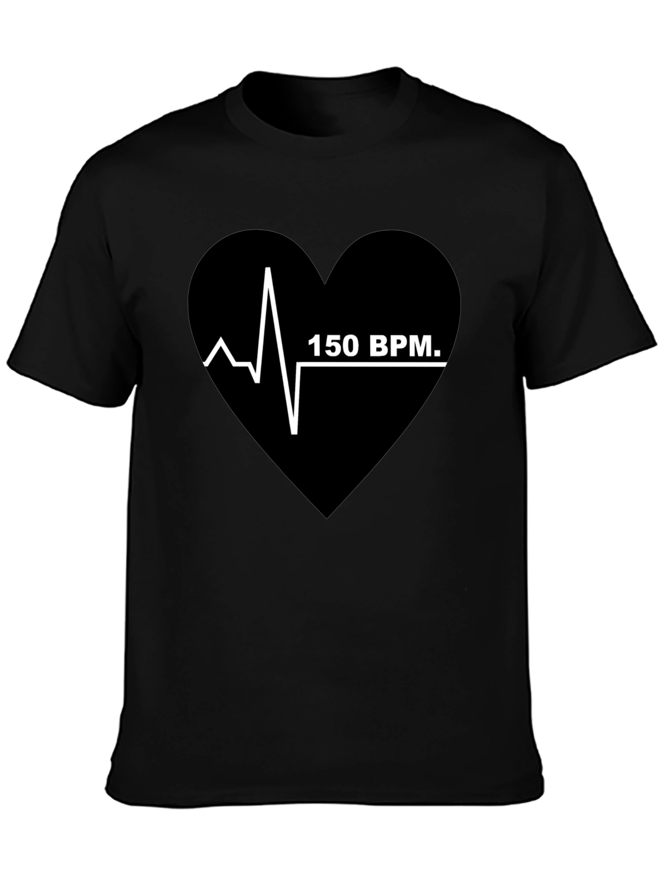 150 BPM Heartbeat T-Shirt - Black Graphic Tee