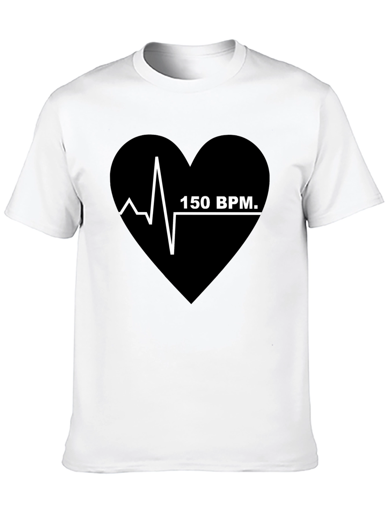 150 BPM Heartbeat T-Shirt - Black Graphic Tee