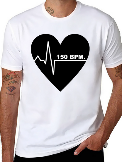 150 BPM Heartbeat T-Shirt - Black Graphic Tee
