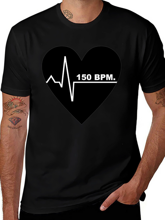 150 BPM Heartbeat T-Shirt - Black Graphic Tee