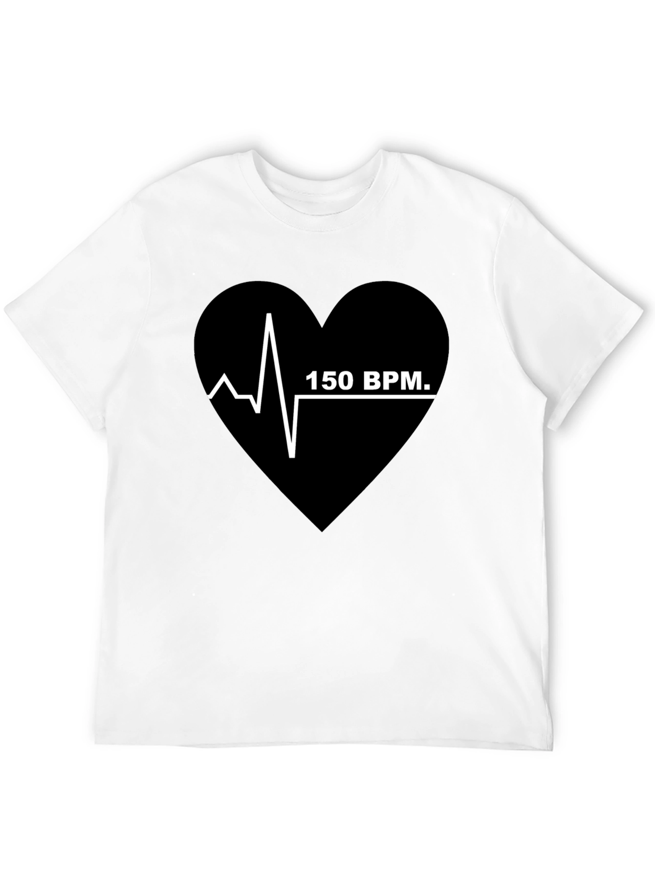 150 BPM Heartbeat T-Shirt - Black Graphic Tee