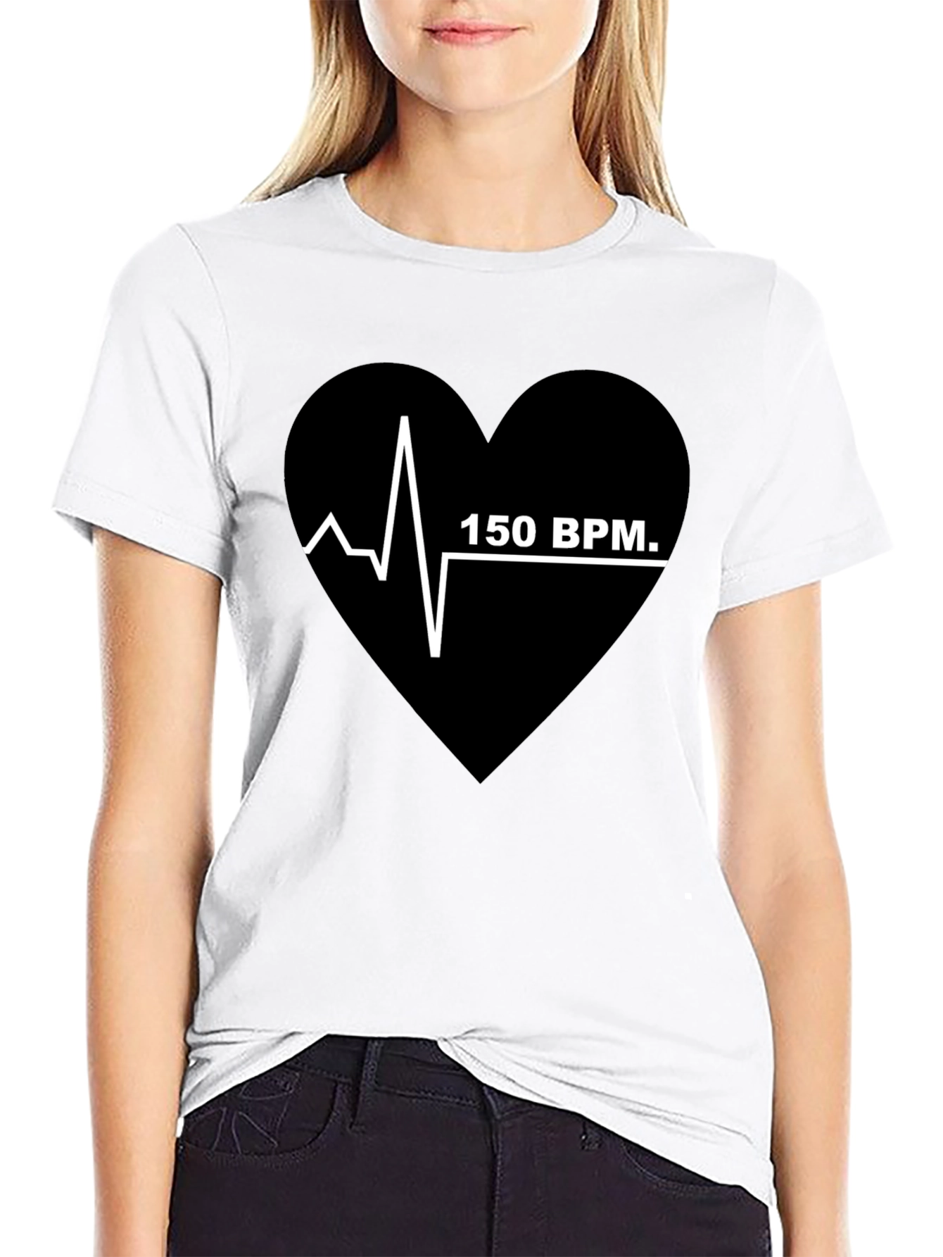 150 BPM Heartbeat T-Shirt - Black Graphic Tee
