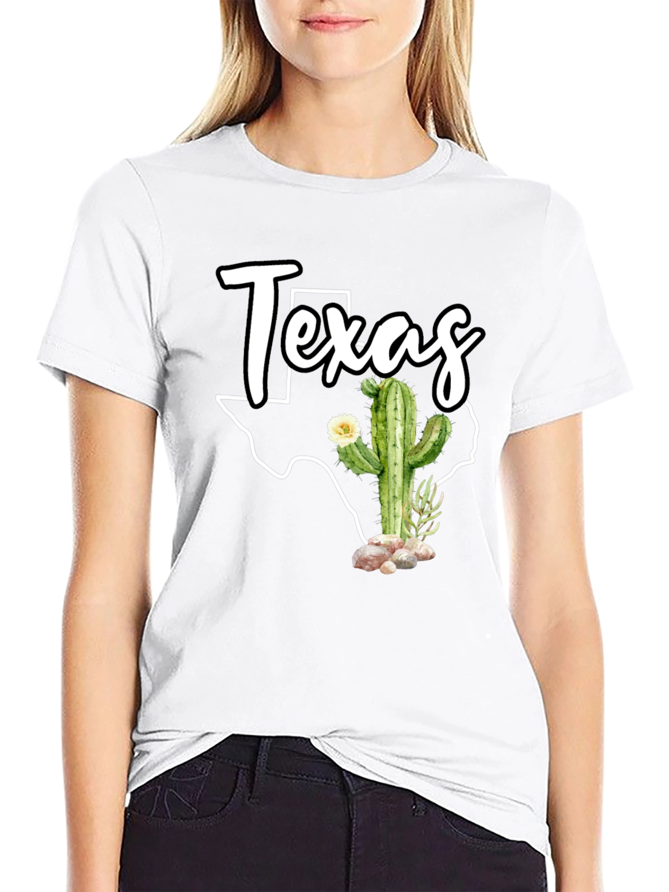 Texas Cactus Graphic T-Shirt - State Pride