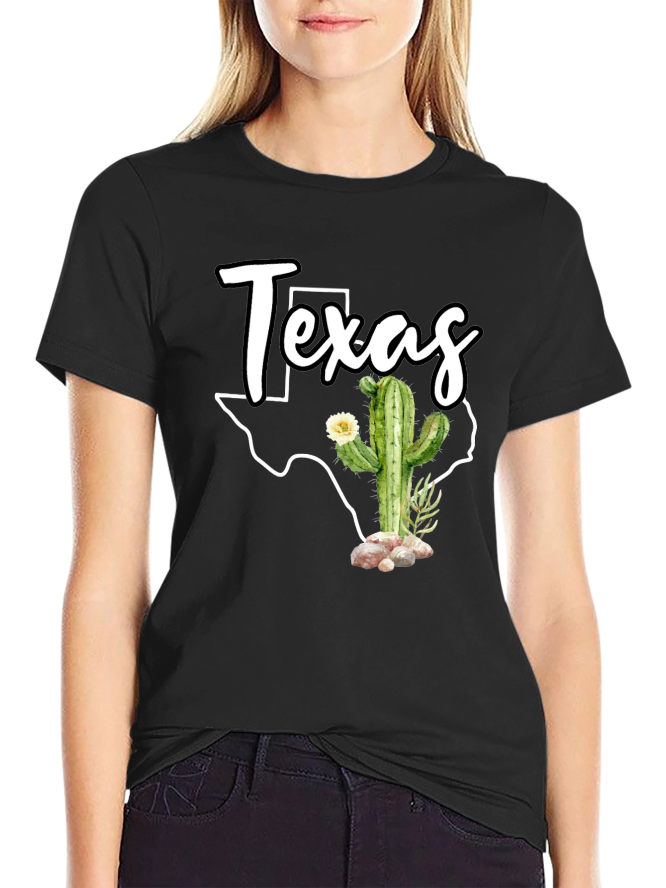 Texas Cactus Graphic T-Shirt - State Pride
