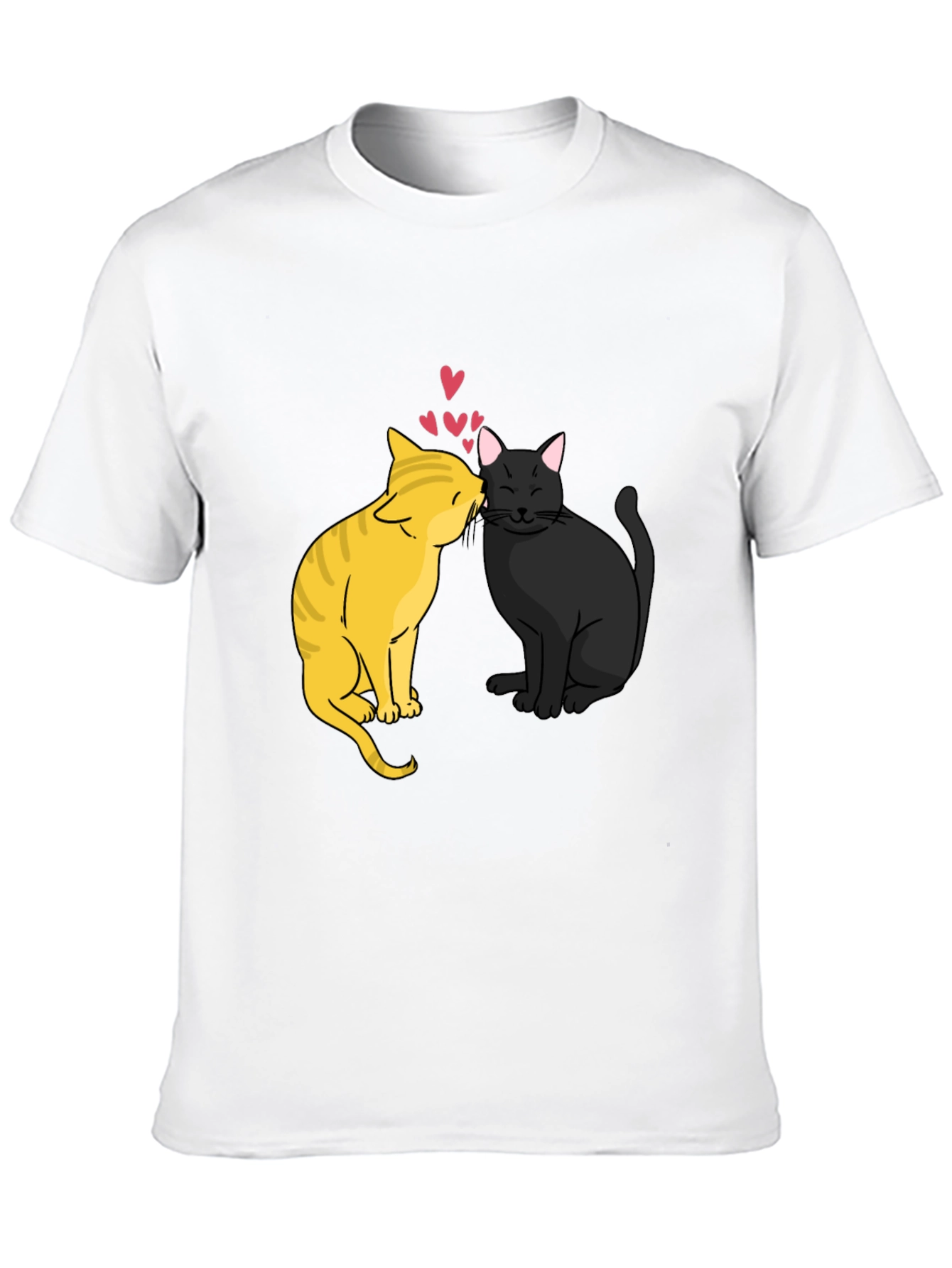 Cats in Love Graphic Tee - Black