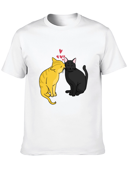 Cats in Love Graphic Tee - Black