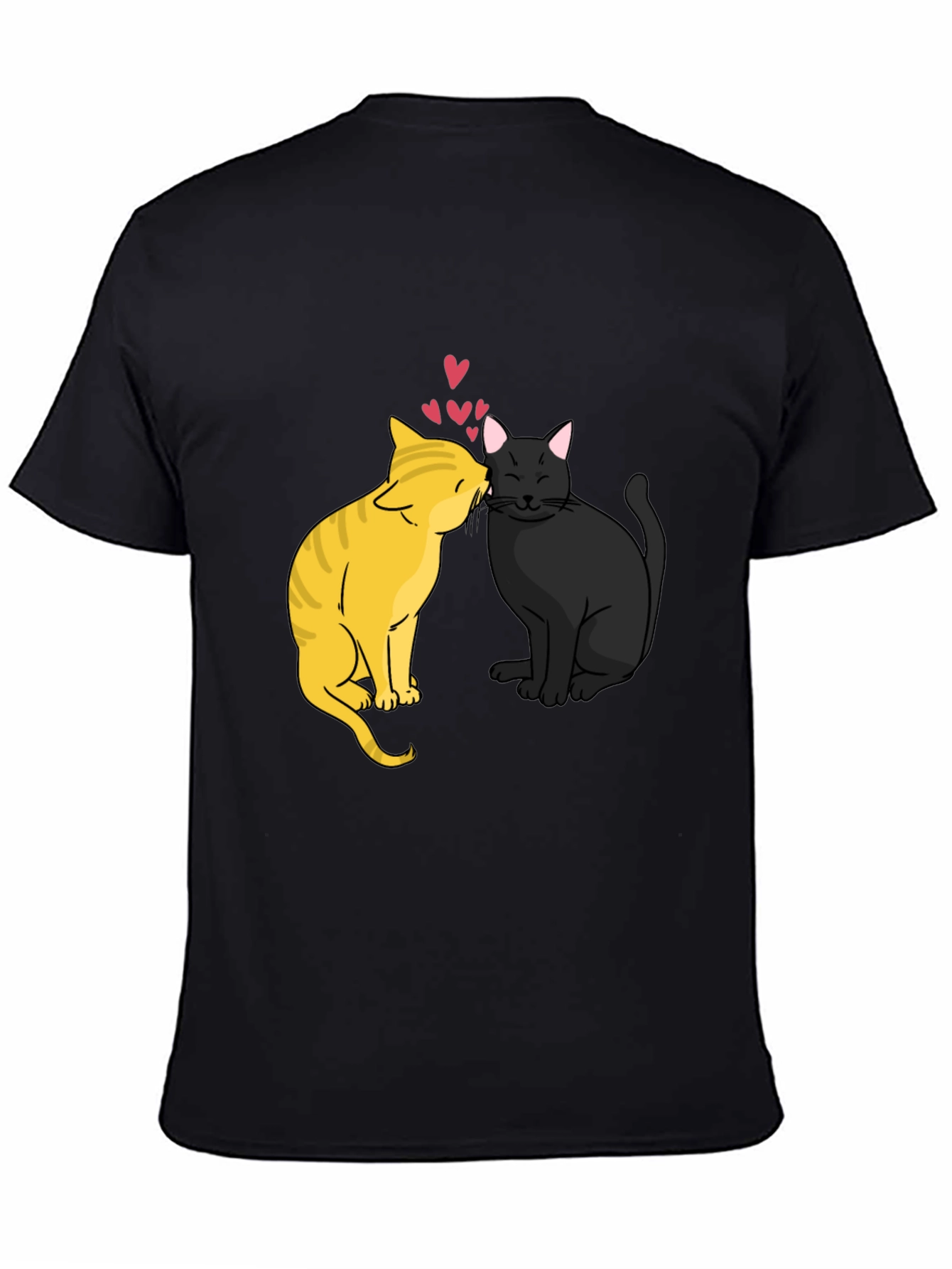 Cats in Love Graphic Tee - Black