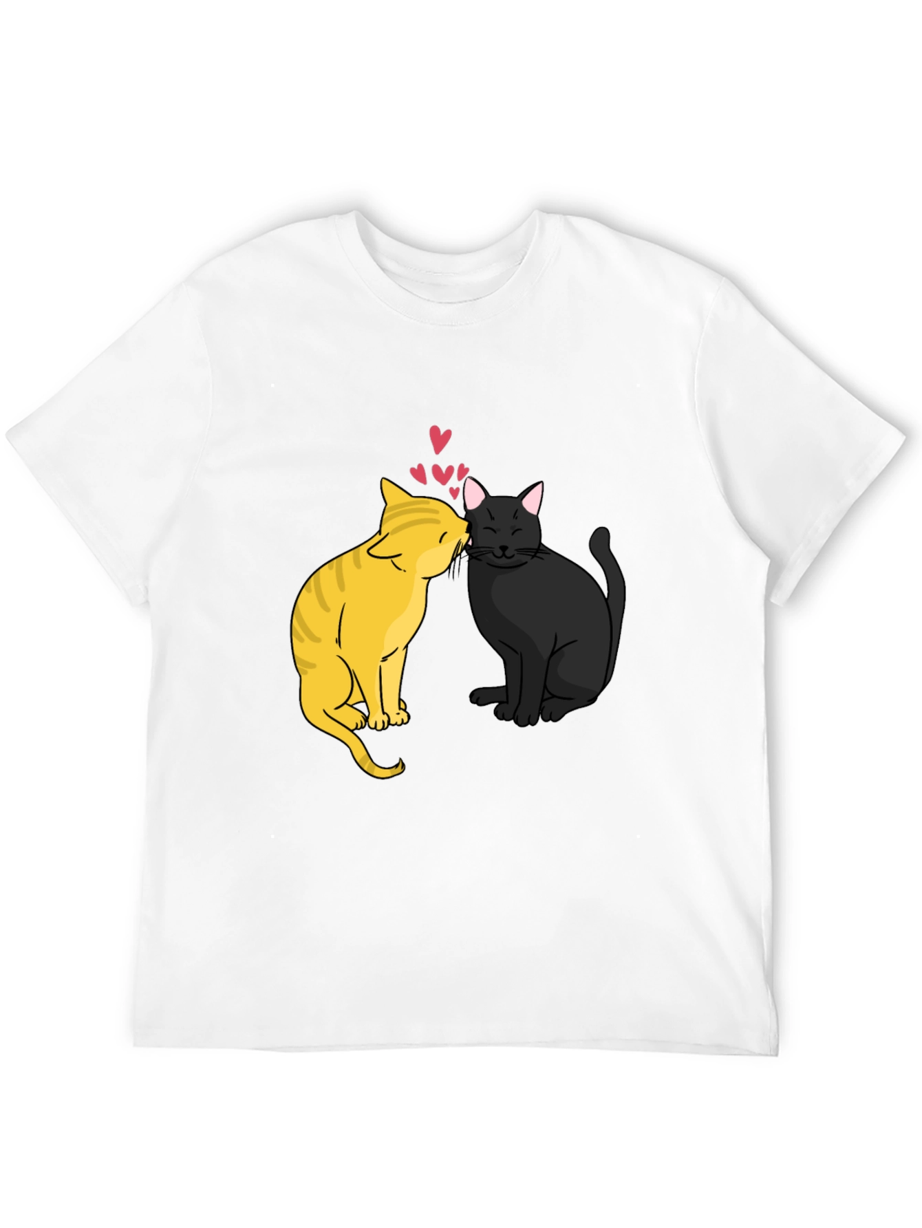 Cats in Love Graphic Tee - Black