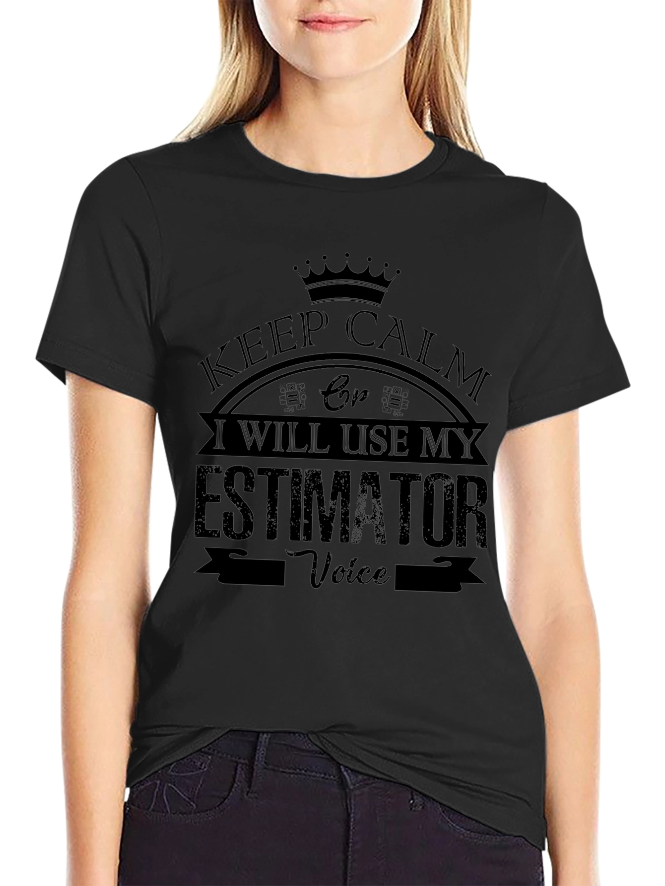 Keep Calm Estimator Voice Black T-Shirt