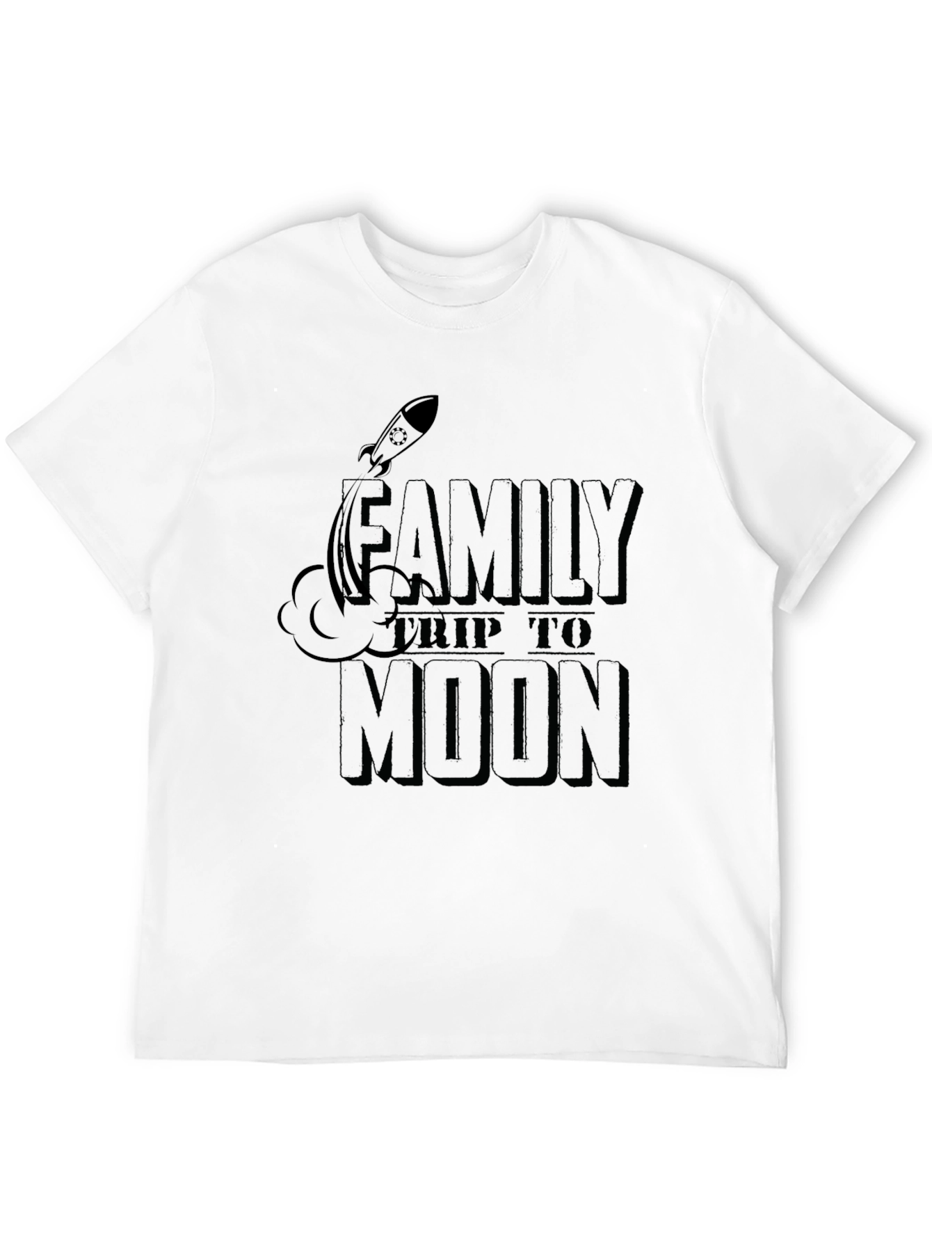 Family Trip to Moon Graphic T-Shirt