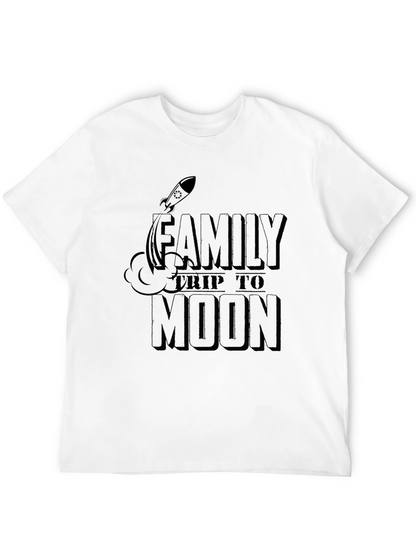 Family Trip to Moon Graphic T-Shirt