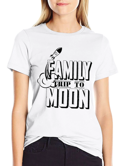 Family Trip to Moon Graphic T-Shirt