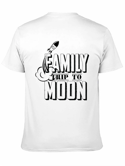 Family Trip to Moon Graphic T-Shirt