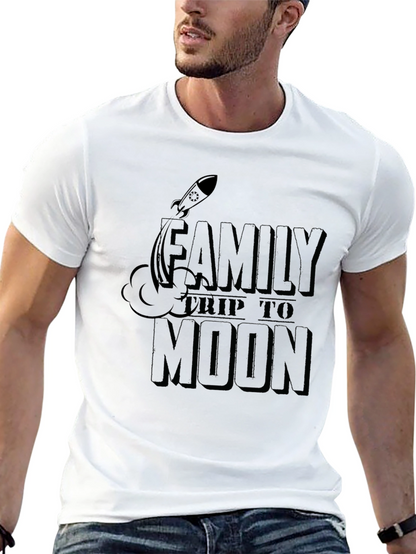Family Trip to Moon Graphic T-Shirt