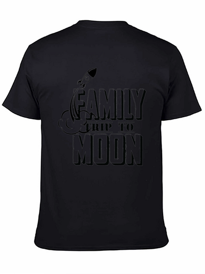 Family Trip to Moon Graphic T-Shirt
