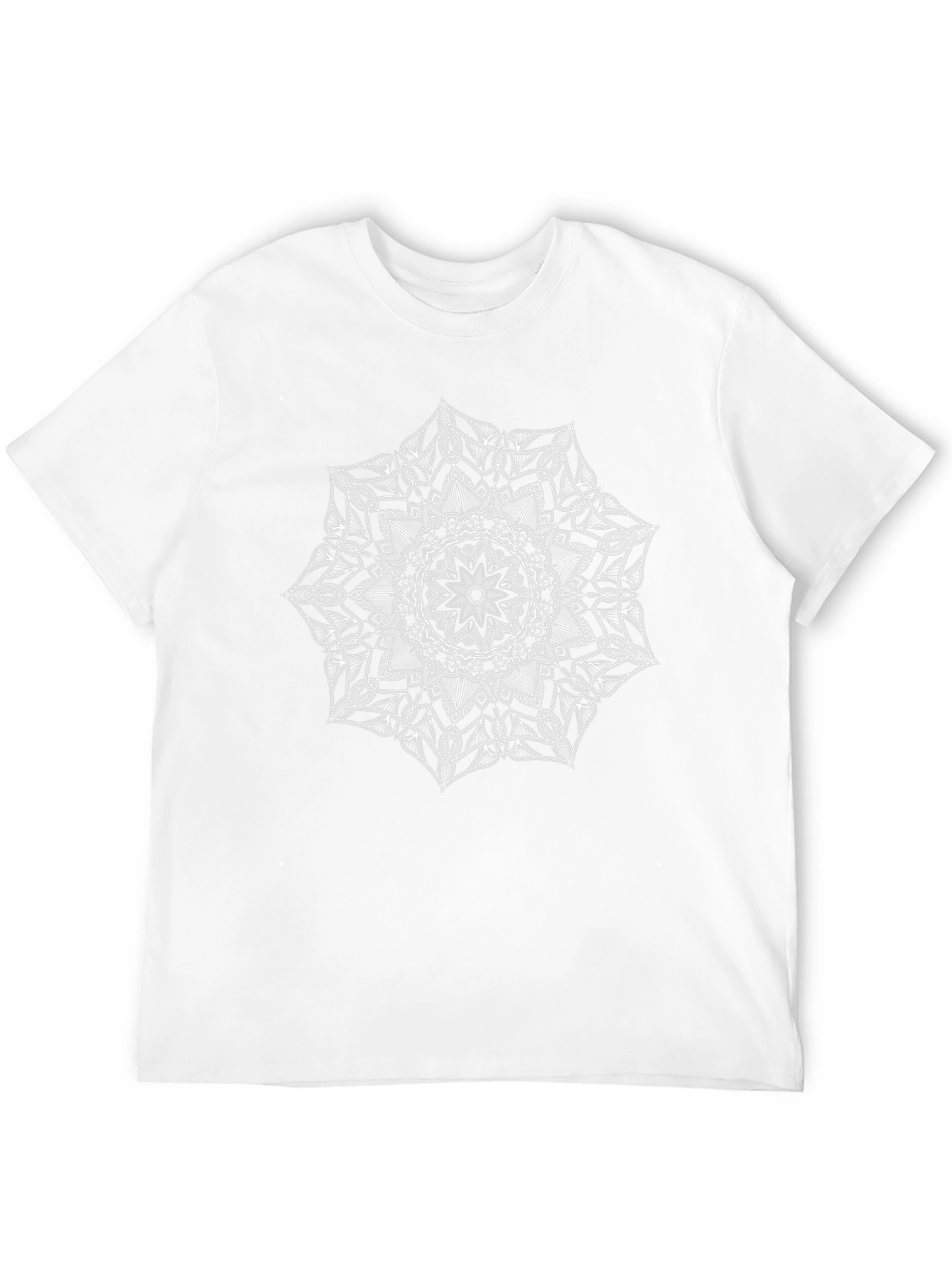 Black Tee with White Mandala Print