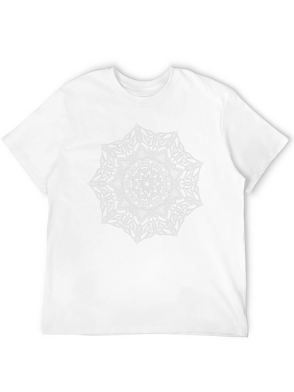 Black Tee with White Mandala Print