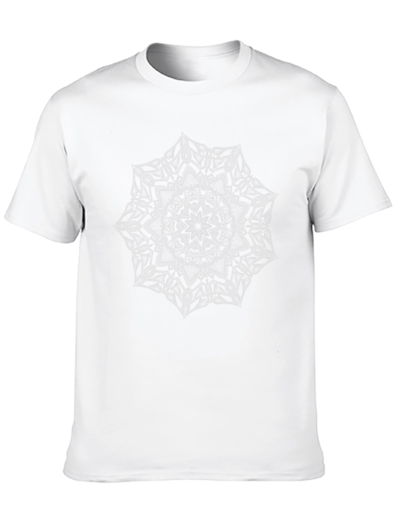 Black Tee with White Mandala Print